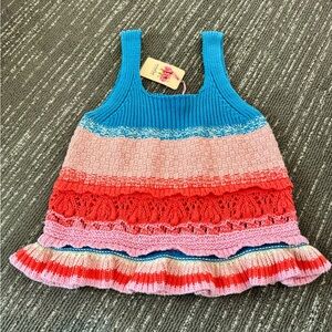 ENTRO NWT Multi-Color Ruffled Knit Tank